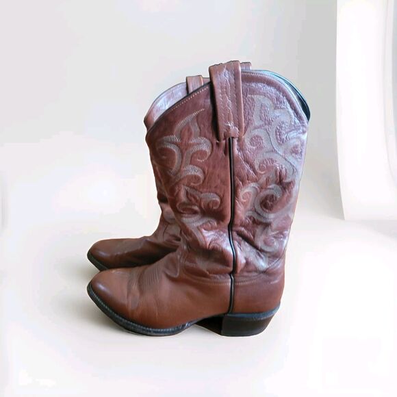 Vintage Tony Lama Brown Western Cowboy Boots Men’s Size 10.5 D main image 7